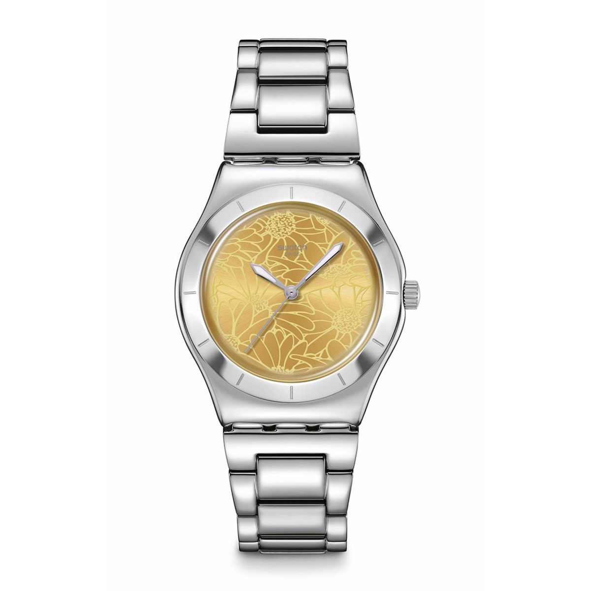 SWATCH - Reloj Swatch Unisex Petal Swirl. Reloj Acero Inoxidable Plateado YLS236G
