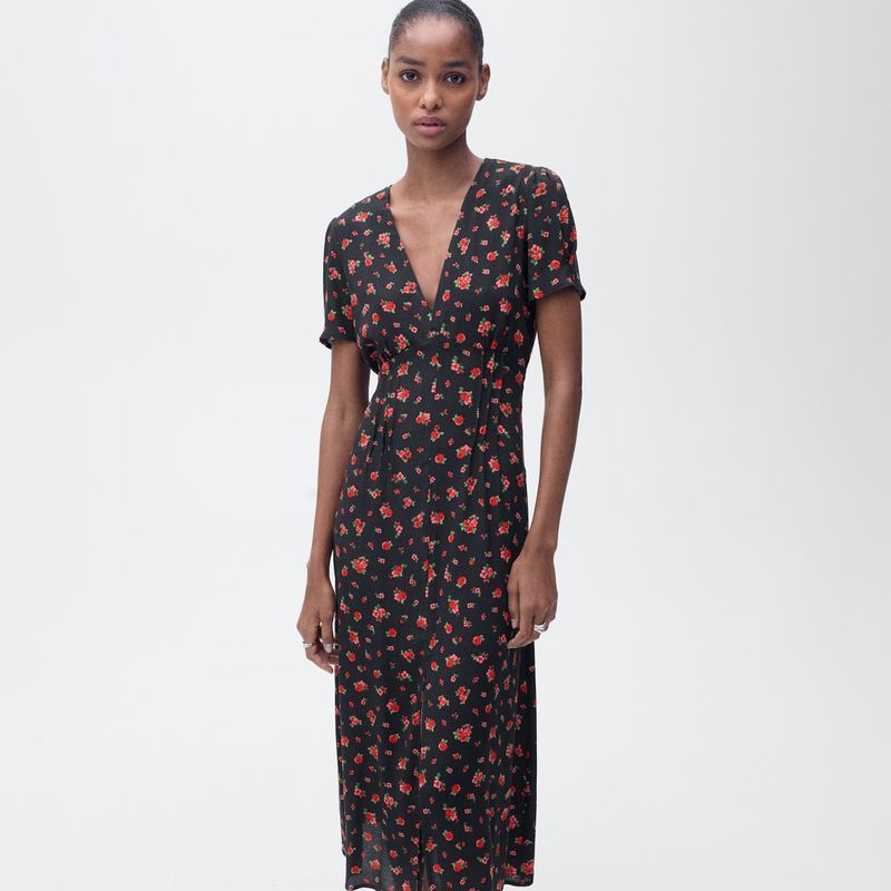 MANGO - Vestido Mujer Medio con Estampado MANGO