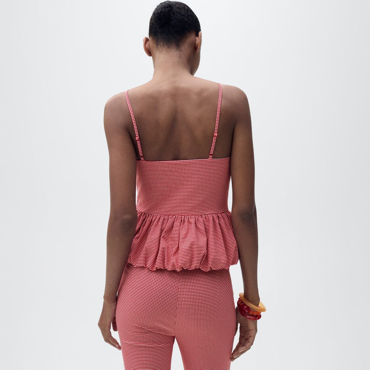 MANGO - Top esqueleto Mujer de Cuadros Sin mangas MANGO