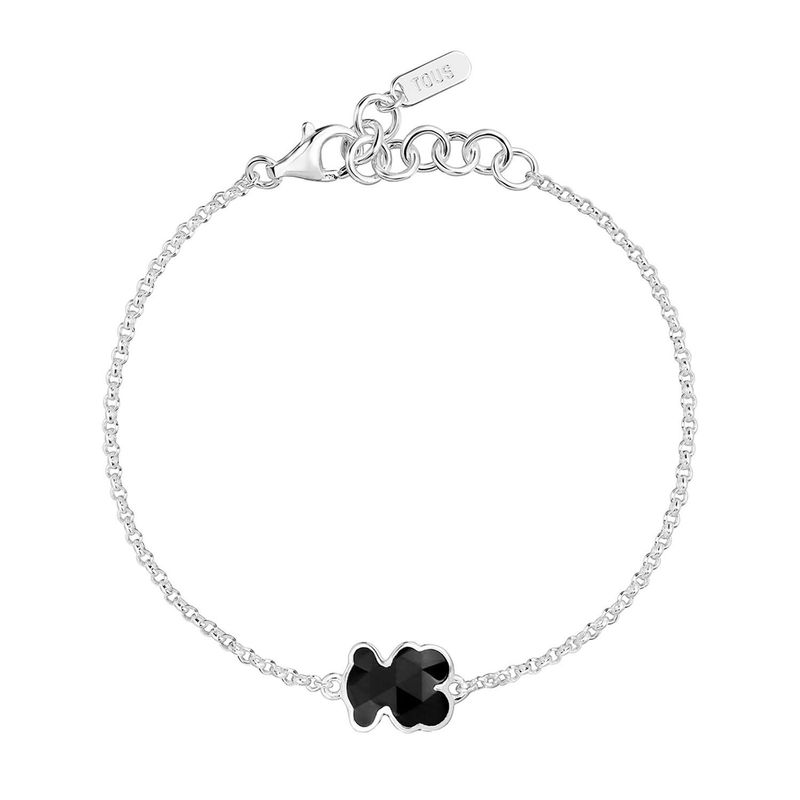 TOUS - Pulsera cadena de plata y motivo oso en ónix Icon Color
