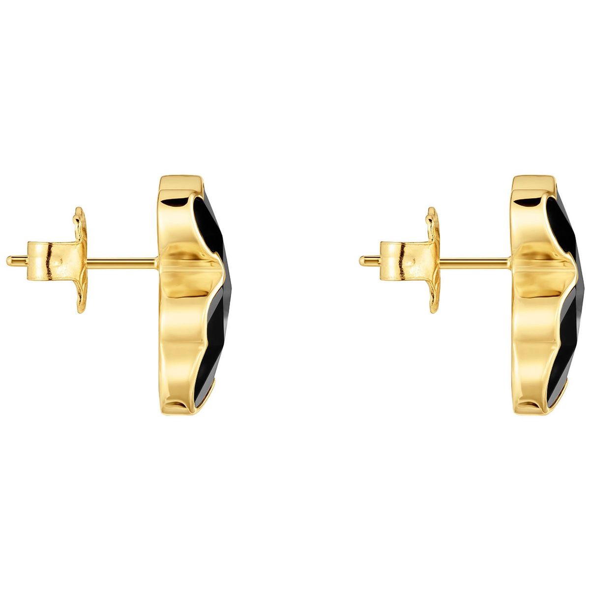 TOUS - Aretes oso con baño de oro 18 kt sobre plata y ónix 16 mm Icon Color