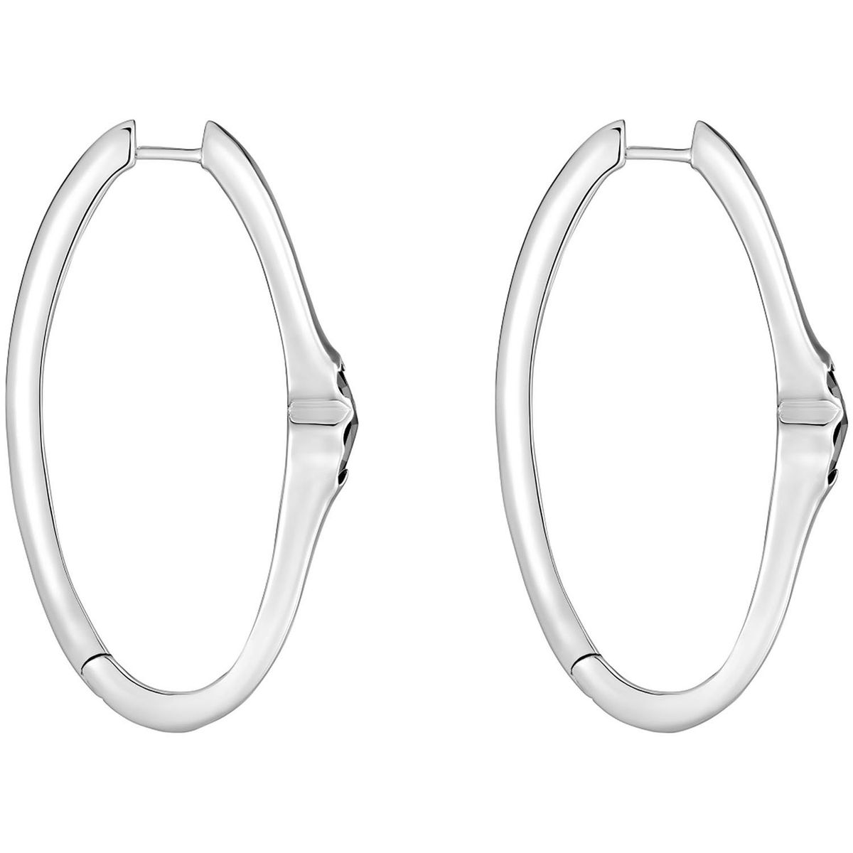 TOUS - Aretes de aro de plata y motivo oso en ónix 38 mm Icon Color