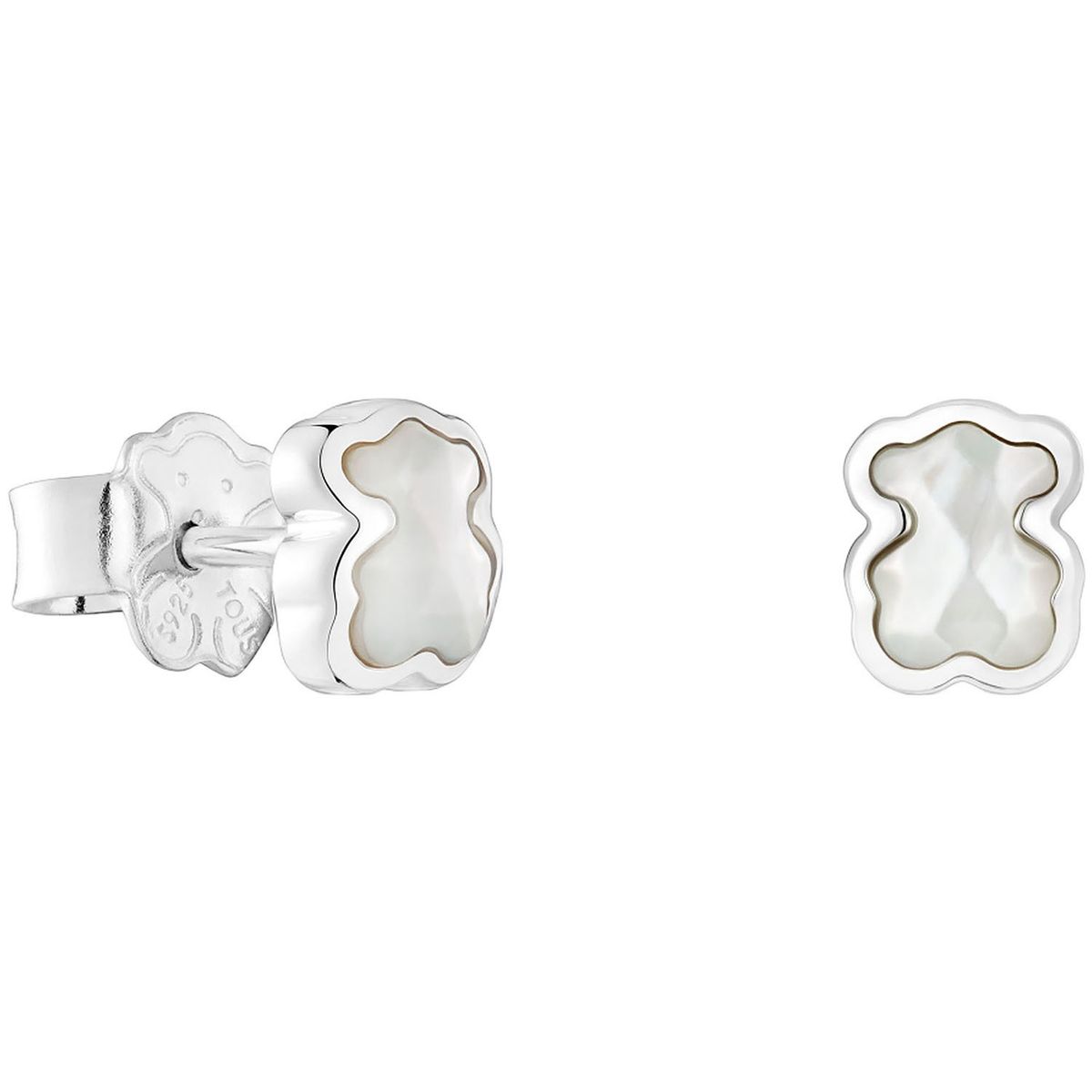 TOUS - Aretes oso de plata y nácar 6 mm Icon Color
