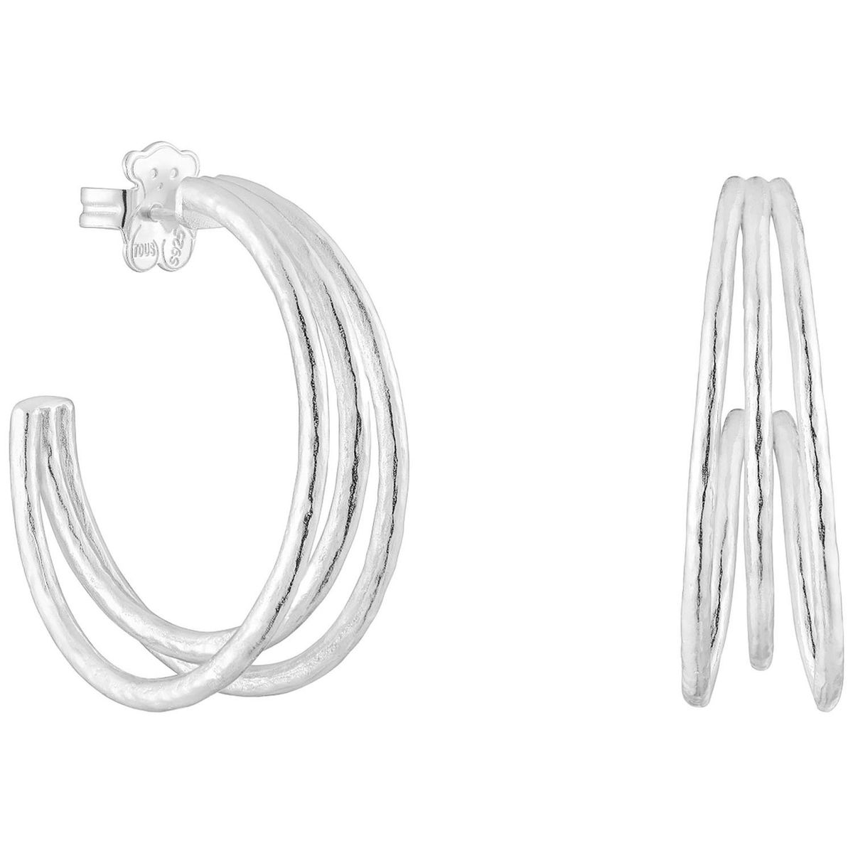 TOUS - Aretes de aro de plata 32 mm Duna