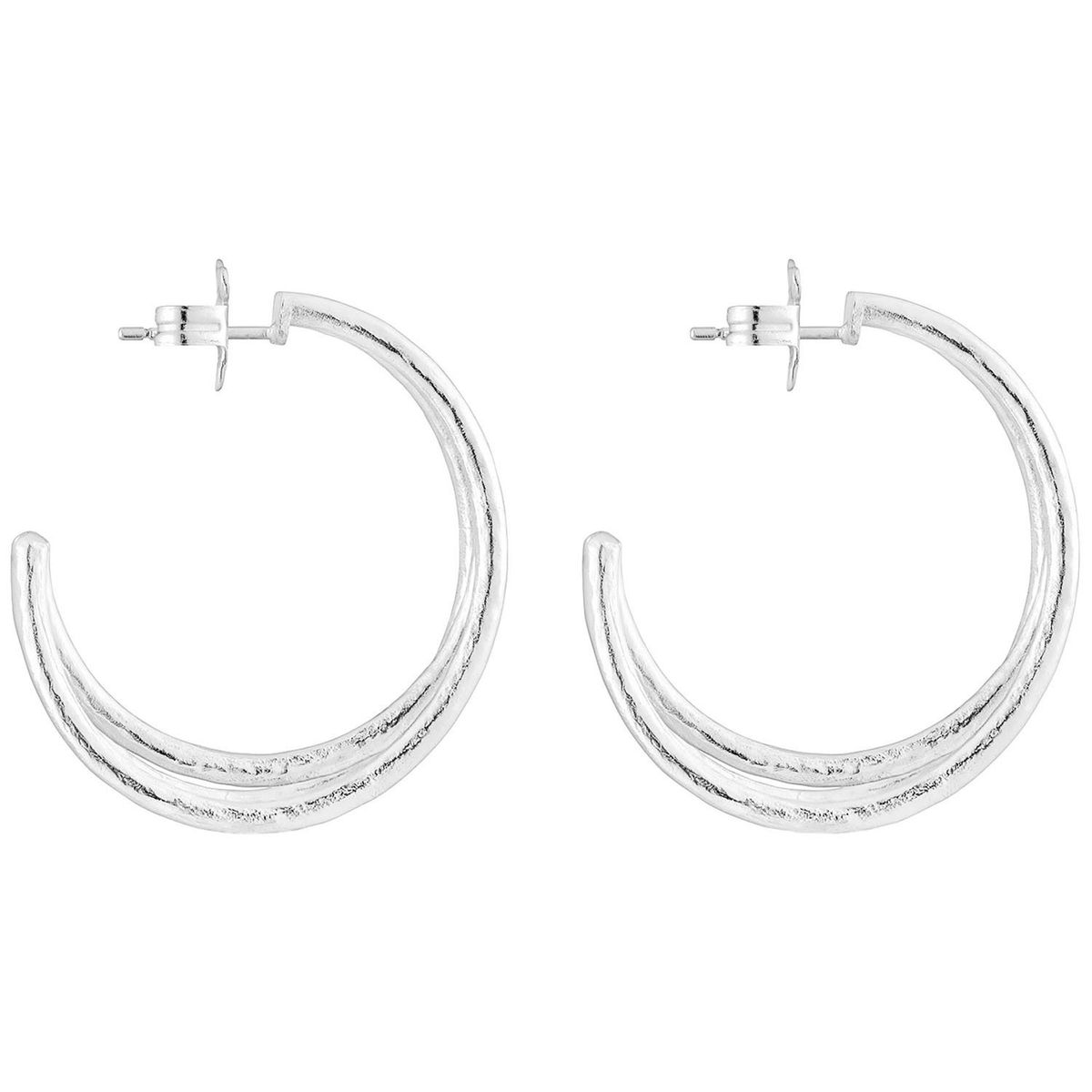 TOUS - Aretes de aro de plata 32 mm Duna