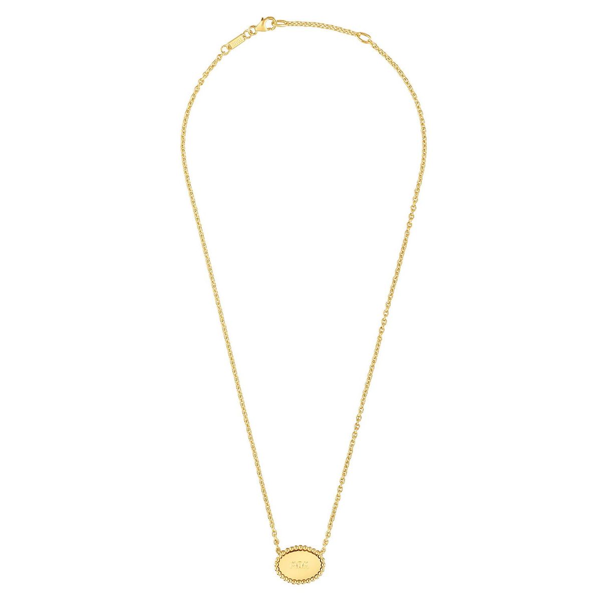 TOUS - Collar corto con baño de oro 18 kt sobre plata placa TOUS Mom