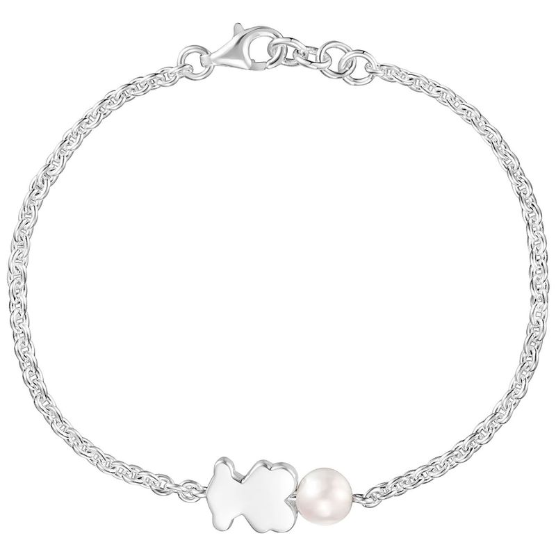 TOUS - Pulsera cadena de plata, motivo oso y perla cultivada Sweet Dolls