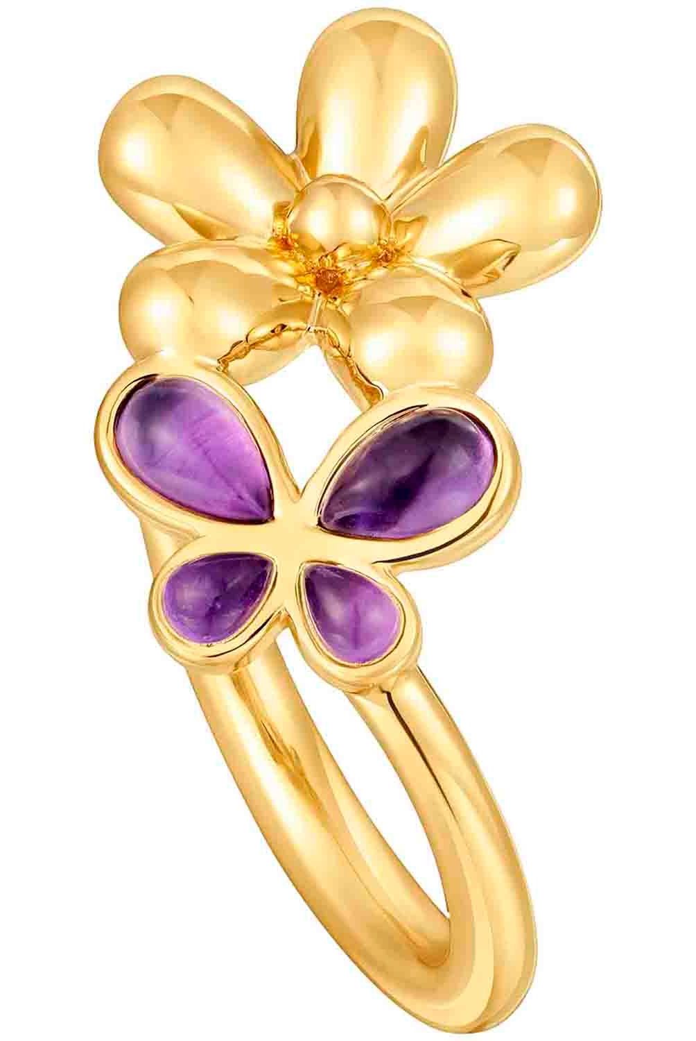 TOUS - Anillo con baño de oro de 18 kt sobre plata y amatista Daisy