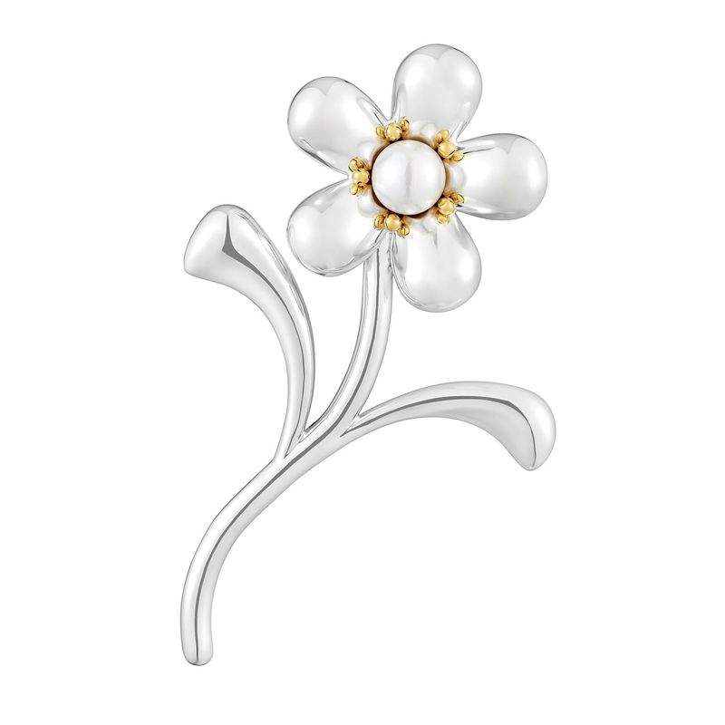 TOUS - Broche flor bicolor y perla cultivada 44 mm Daisy