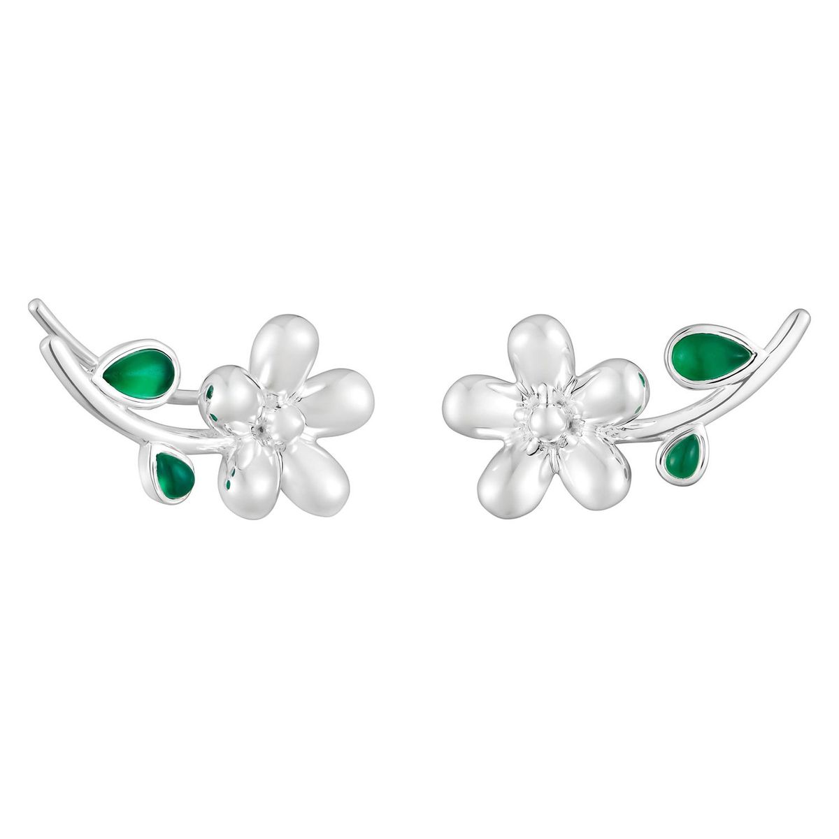 TOUS - Aretes de plata y calcedonia verde Daisy
