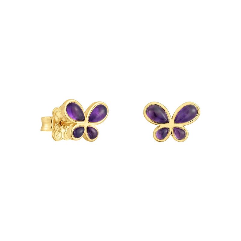 TOUS - Aretes con baño de oro de 18 kt sobre plata y amatista Daisy