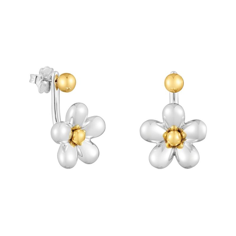 TOUS - Aretes cortos flor bicolor Daisy