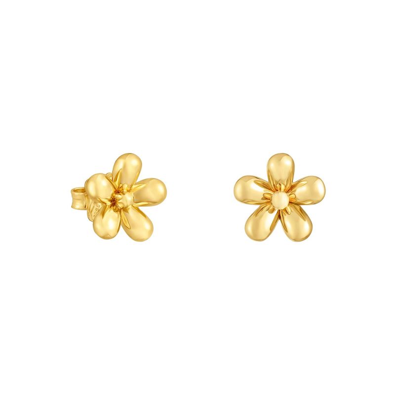 TOUS - Aretes flor con baño de oro de 18 kt sobre plata Daisy