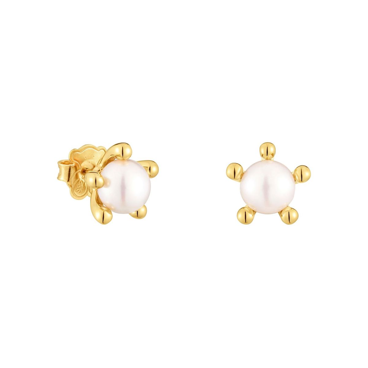 TOUS - Aretes con baño de oro 18 kt sobre plata y perlas cultivadas TOUS Garden