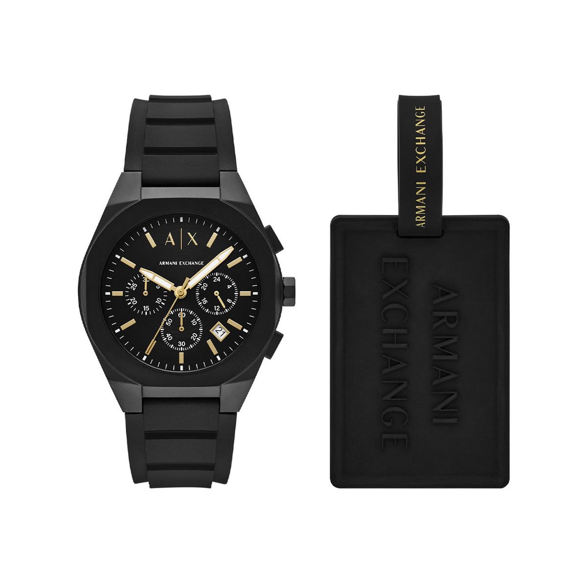 ARMANI - Reloj Armani Exchange Hombre. Reloj Silicona Negro AX7165SET