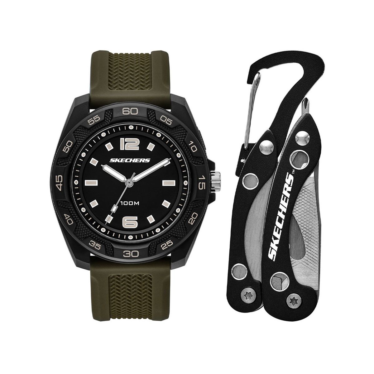 SKECHERS - Reloj Skechers Hombre Multi Tool Set. Reloj Silicona Verde SR8502