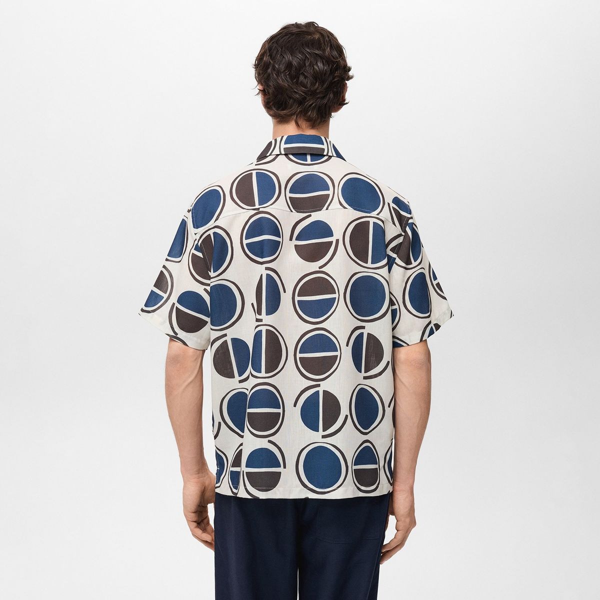 MANGO - Camisa Hombre con Estampado Manga corta MANGO