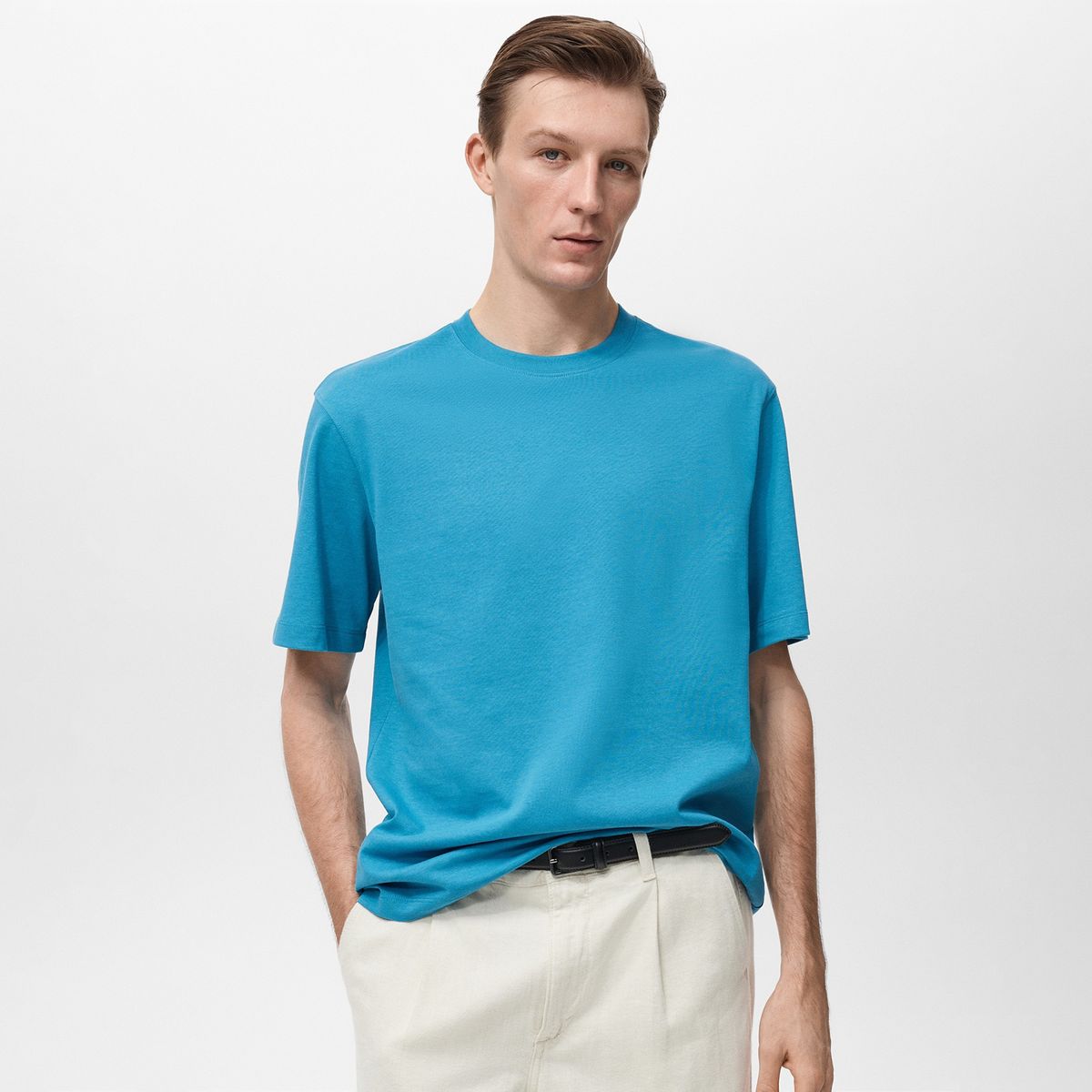 MANGO - Camiseta Hombre Manga corta de Algodón Mango 