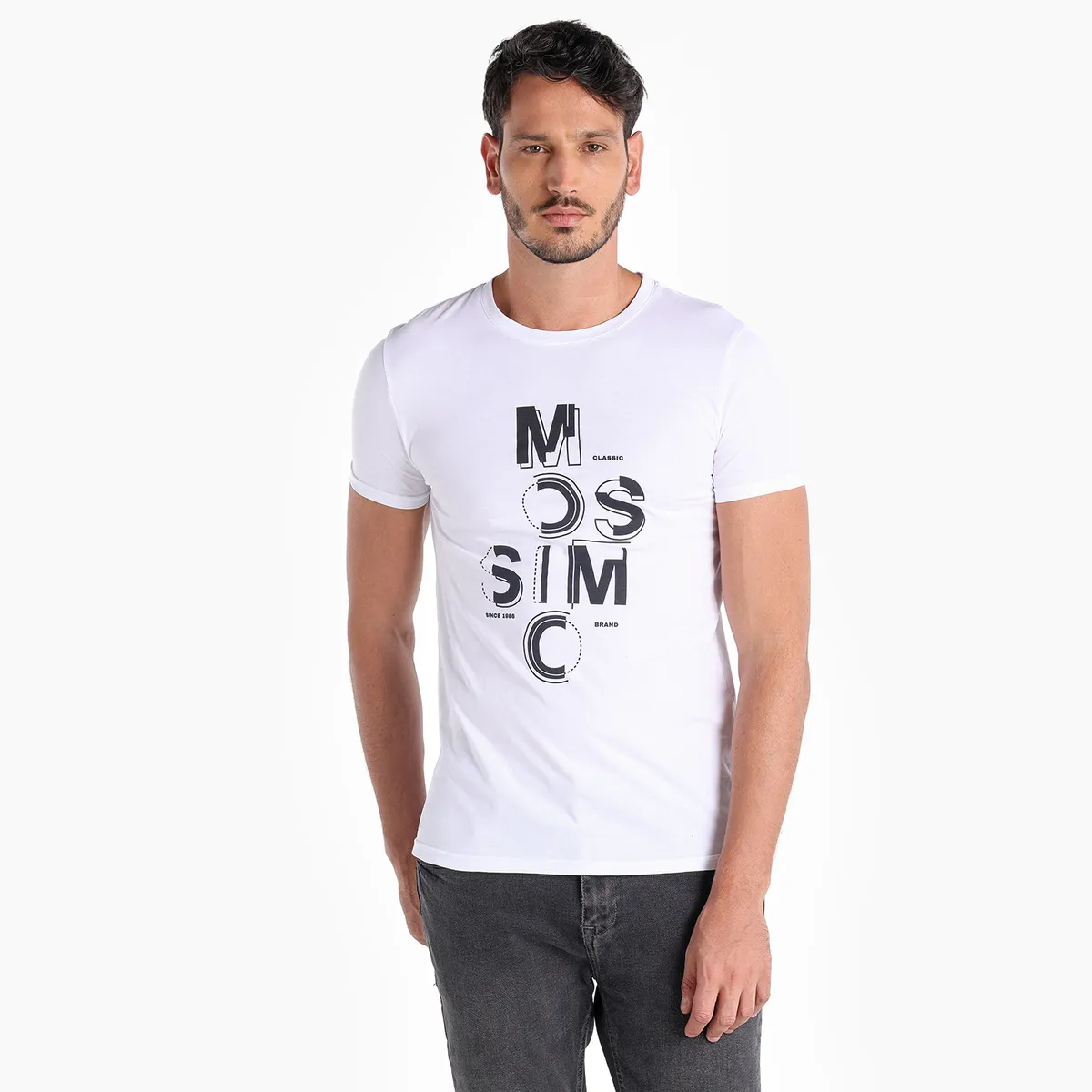 MOSSIMO - Camiseta Hombre Manga corta con Estampado de Algodón Mossimo