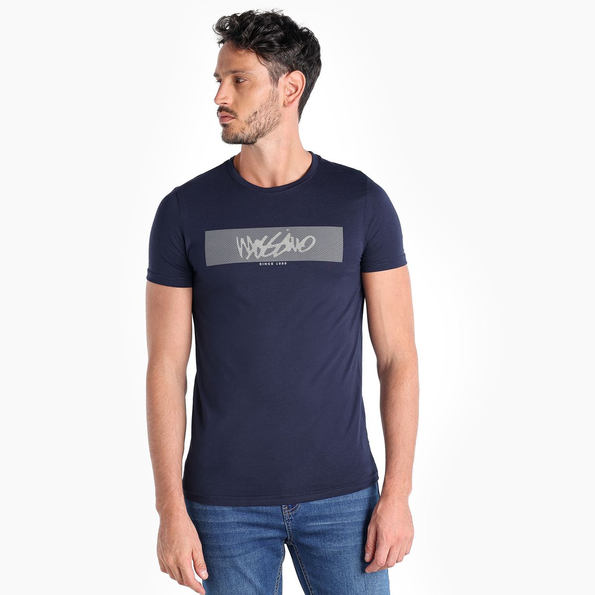 MOSSIMO - Camiseta Hombre Manga corta con Estampado de Algodón Mossimo