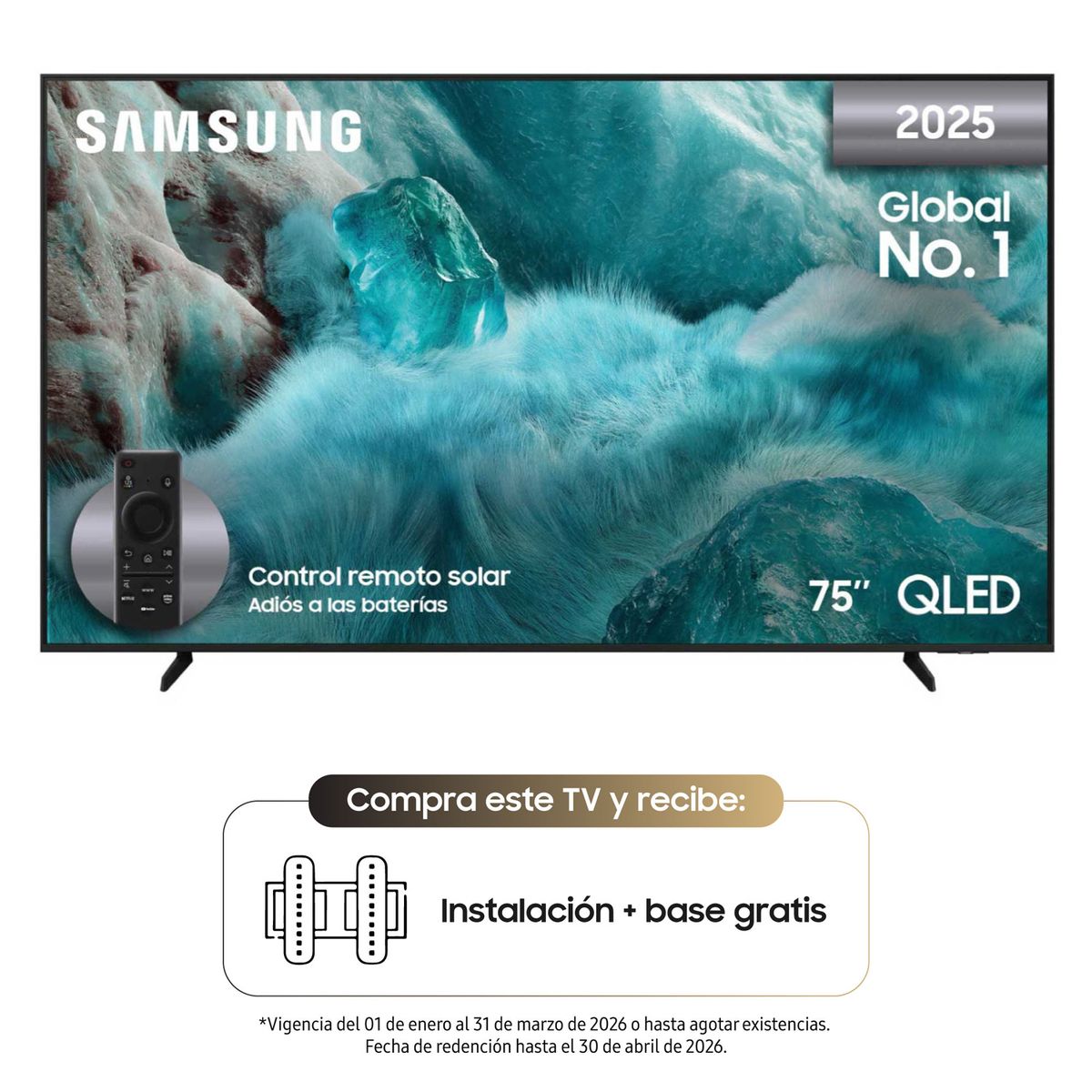 SAMSUNG - Televisor Samsung | 75 pulgadas | 4K UHD | QLED | QN75Q7FAAKXZL