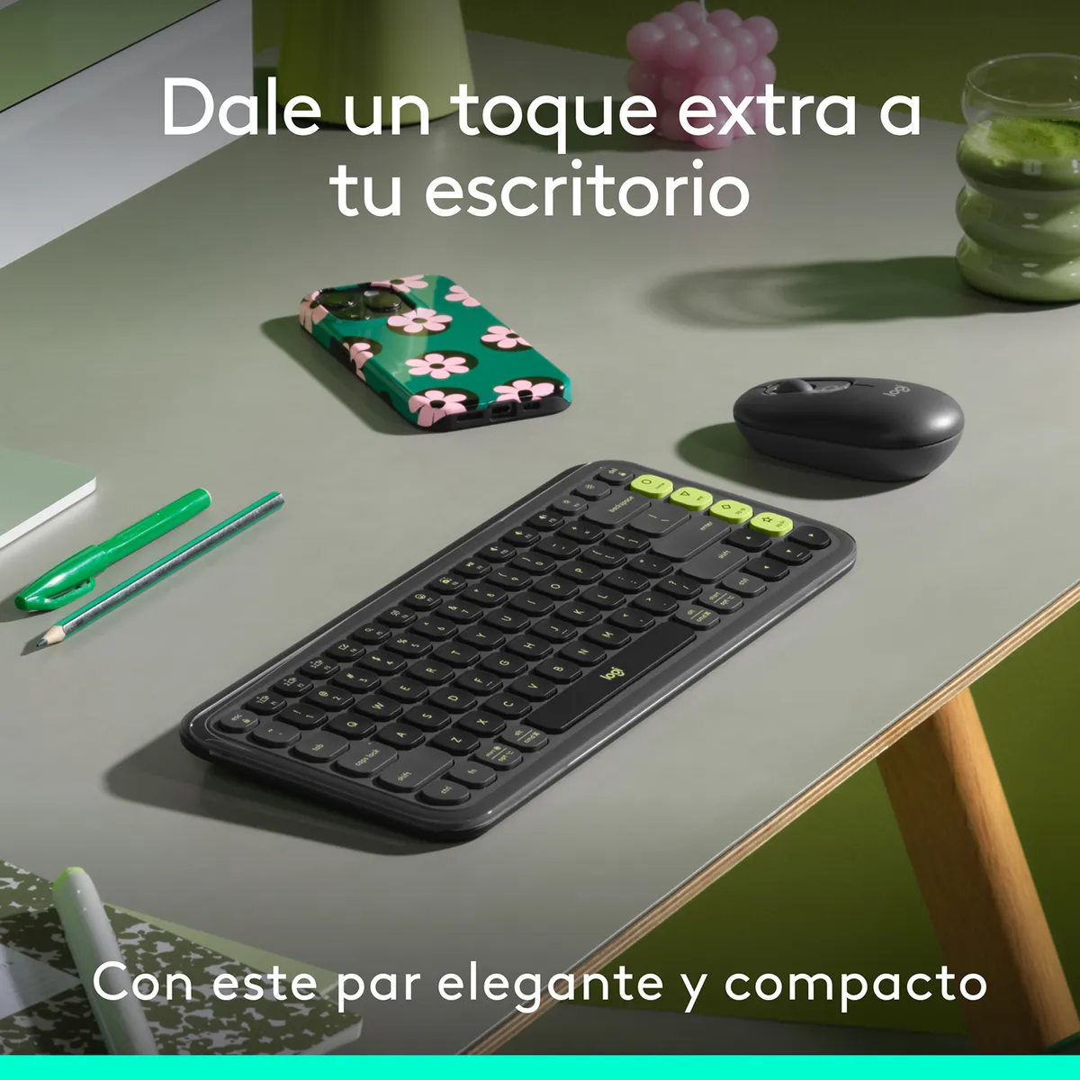 LOGITECH - Combo teclado mouse Logitech POP Icon Negro
