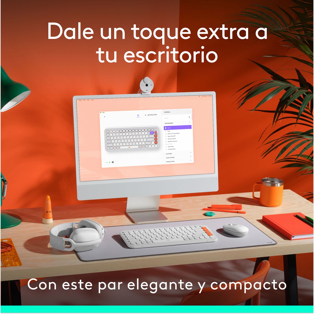LOGITECH - Combo teclado mouse Logitech POP Icon Blanco
