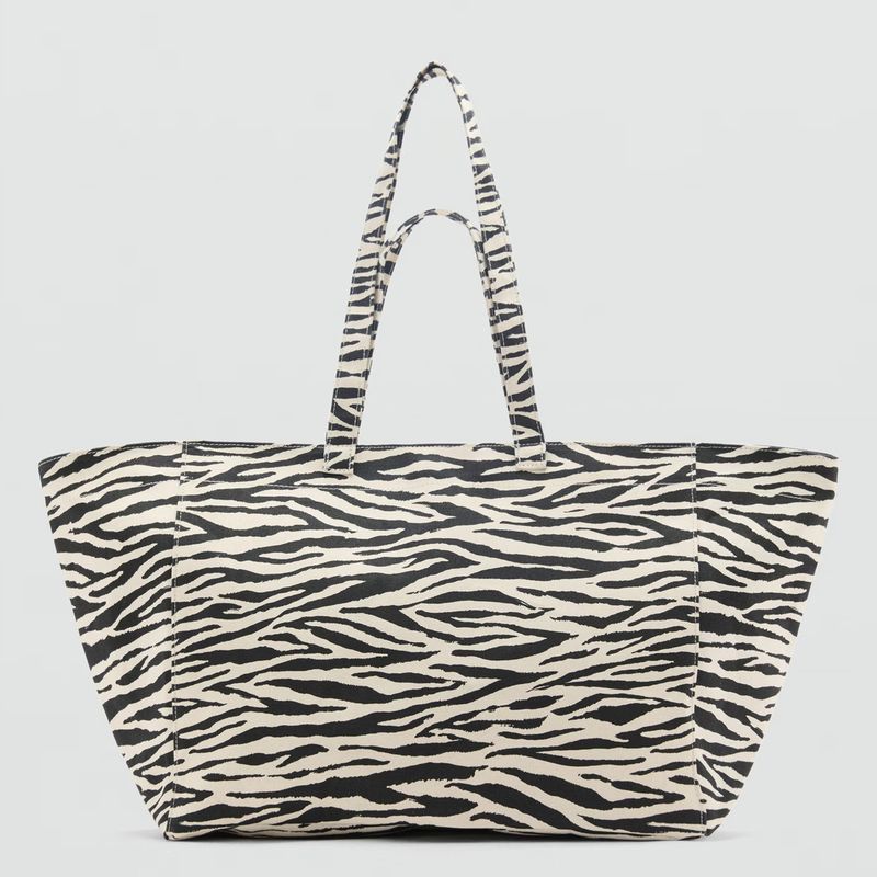 MANGO - Bolso MANGO para Mujer BOLSO TOTE ZEBRON NEGRO