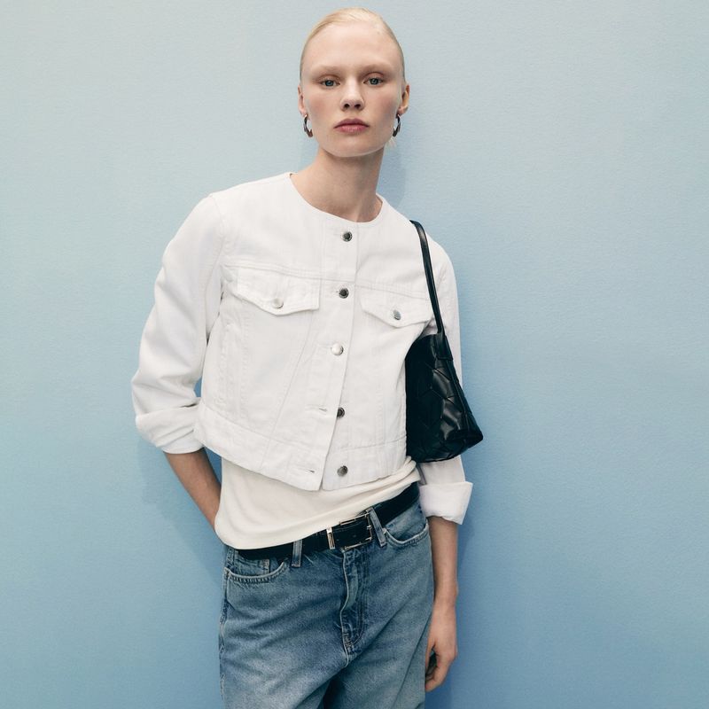 MANGO - Chaqueta Mujer Crop de Algodón Mango