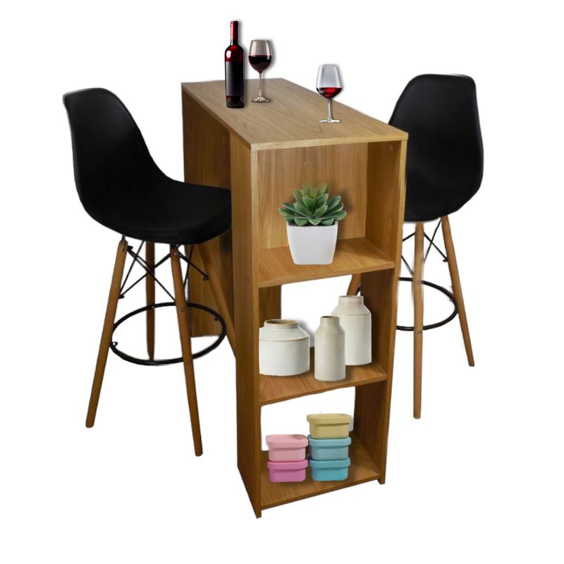 DKO DESIGN - Bares CBBARSEAMES0504 Cb Mesa Bar (Barra) Madrid+2 sillas Negras