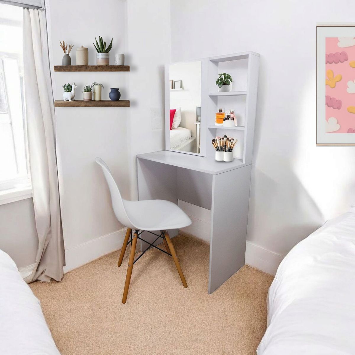 DKO DESIGN - Combo Tocador (140x70x40)Bco+Silla Eames