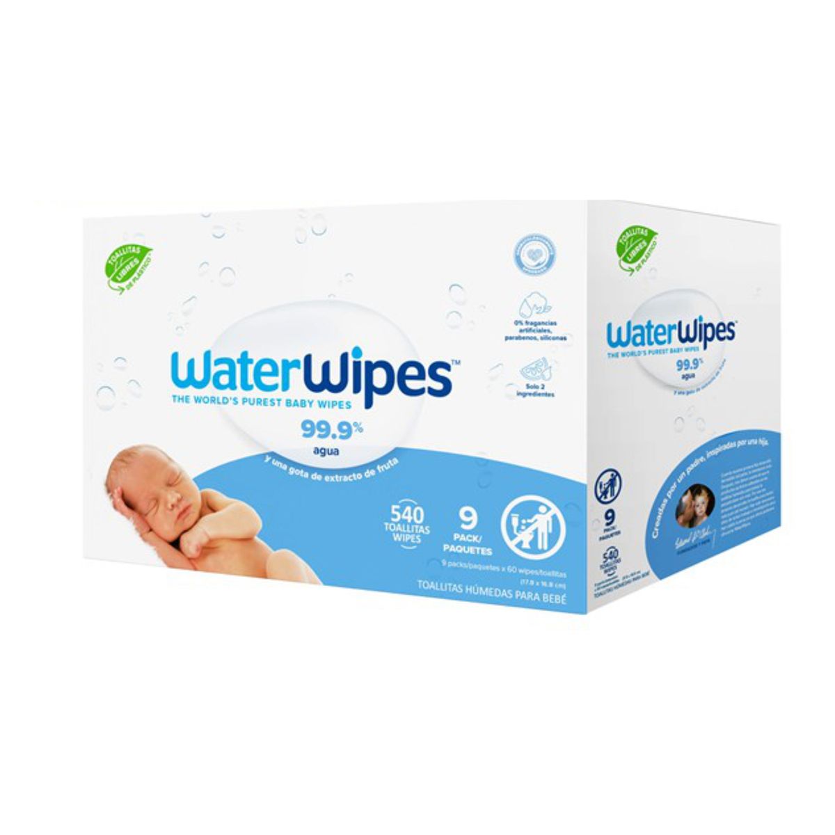 WATER WIPES - Pañitos Húmedos Water Wipes: por 540 unidades 
