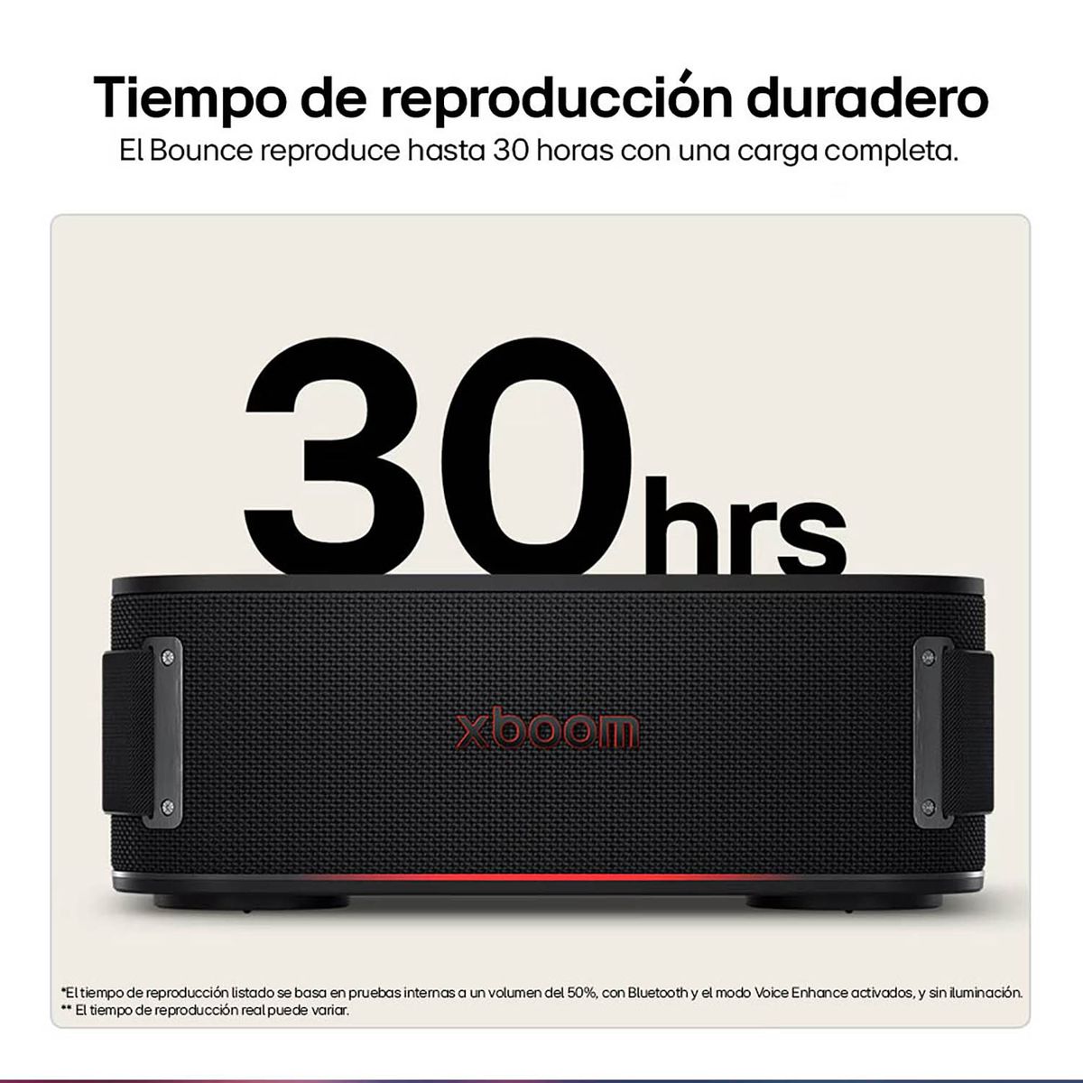 LG - Parlante bluetooth LG Parlante LG xboom Bounce Bluetooth Altavoz 30W RMS AI Sound, IP67 Negro