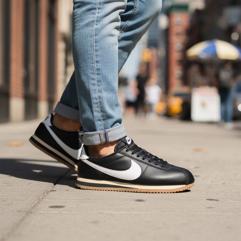 Cortez Sneakers Nike Cortez Negro Blanco Tenis Nike Moda Cortez