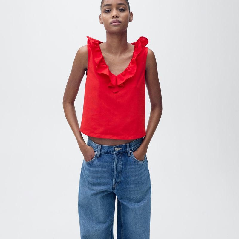 MANGO - Top esqueleto Mujer Sin mangas de Algodón MANGO
