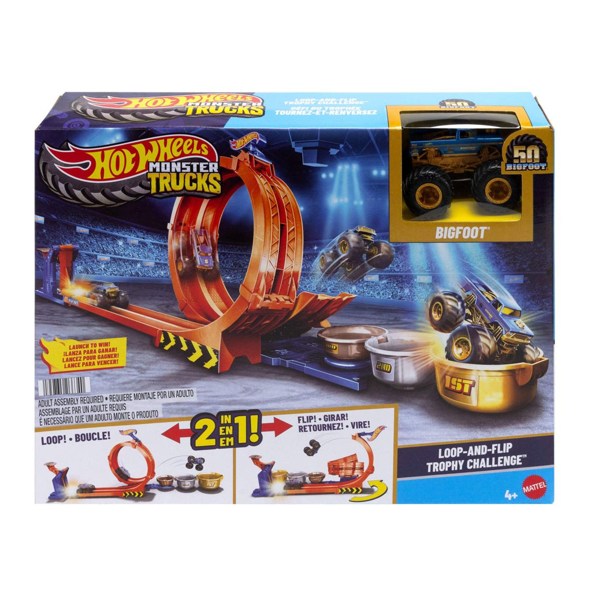 HOT WHEELS - Pista de carro Hot Wheels: Monster Truck trofeo challenge