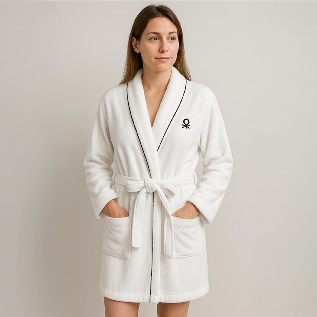 BENETTON - Bata de baño Unisex Medio Manga 3/4 Benetton