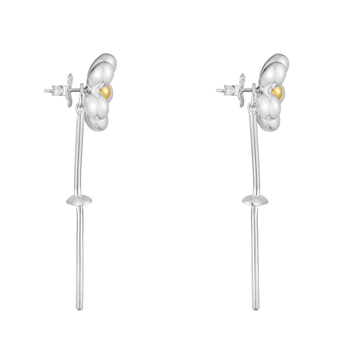 TOUS - Aros largos flor bicolor Daisy