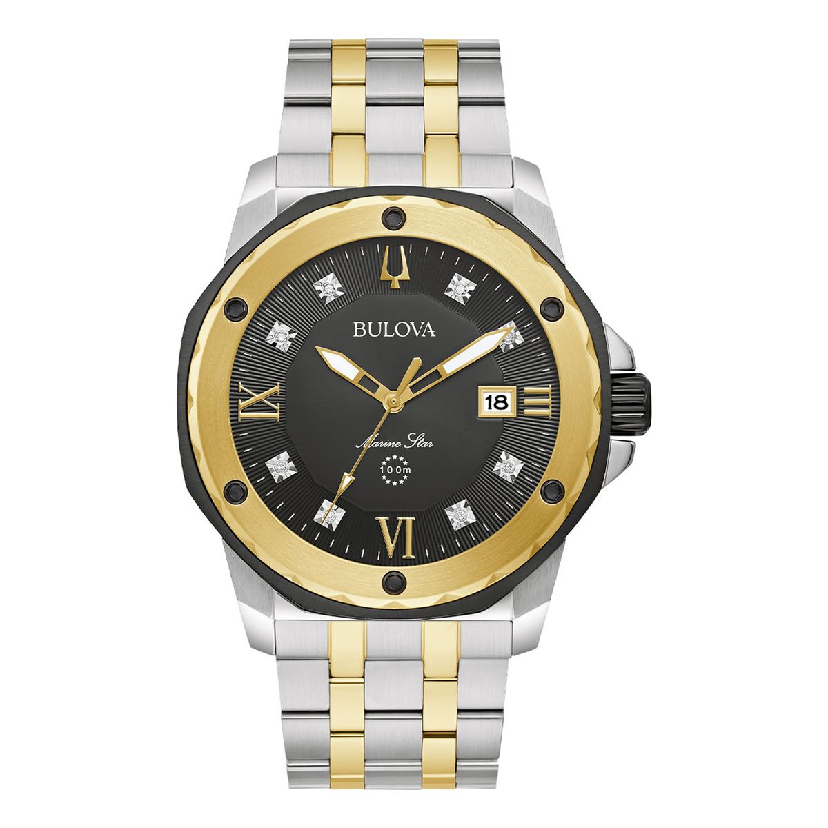 BULOVA - Reloj Bulova Hombre Diamond. Reloj Acero Inoxidable Plateado 98D175