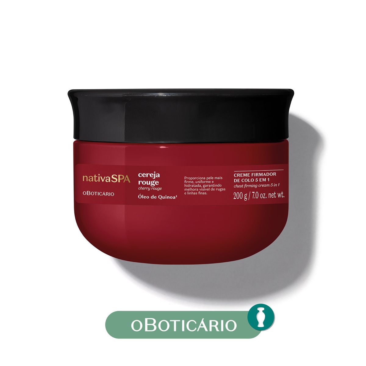 NATIVA SPA - Crema Reafirmante de Cuello 5 en 1 Nativa Spa O Boticario Cereja Rouge Para Todo tipo de piel 200g 