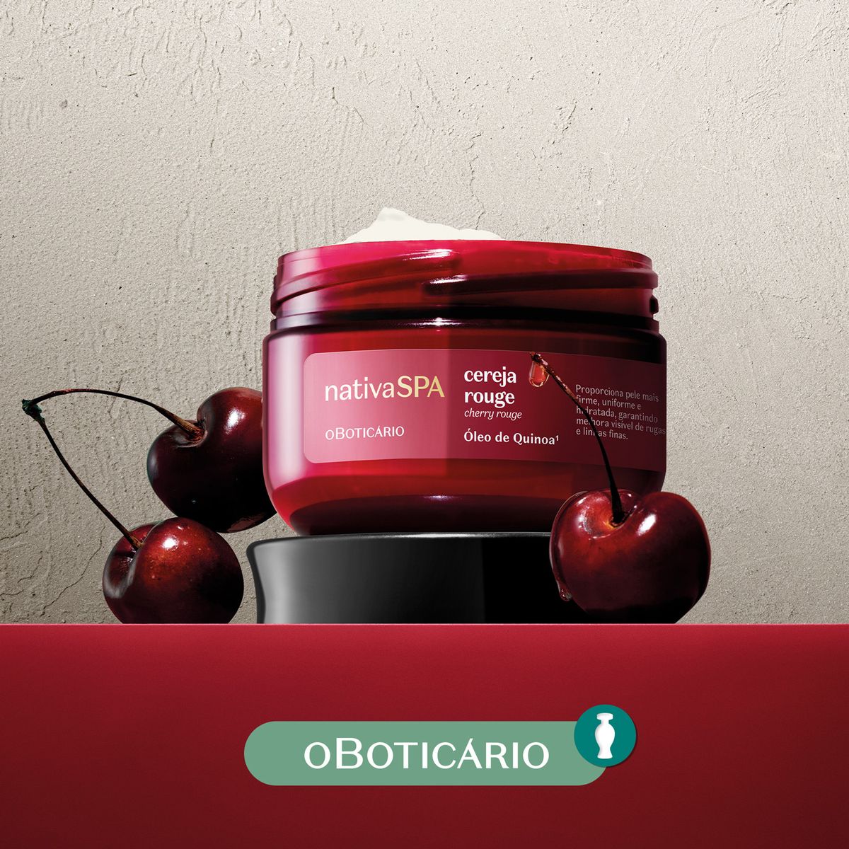 NATIVA SPA - Crema Reafirmante de Cuello 5 en 1 Nativa Spa O Boticario Cereja Rouge Para Todo tipo de piel 200g 