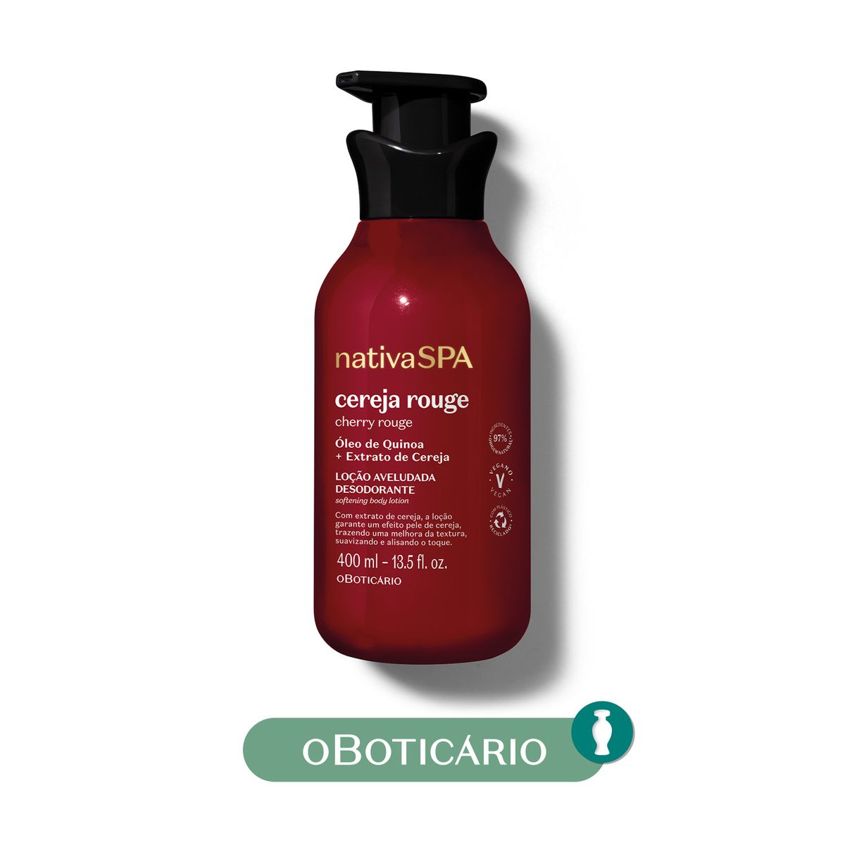 NATIVA SPA - Crema Loción Hidratante Corporal Nativa Spa O Boticario Cereja Rouge Para Todo tipo de piel 400ml 