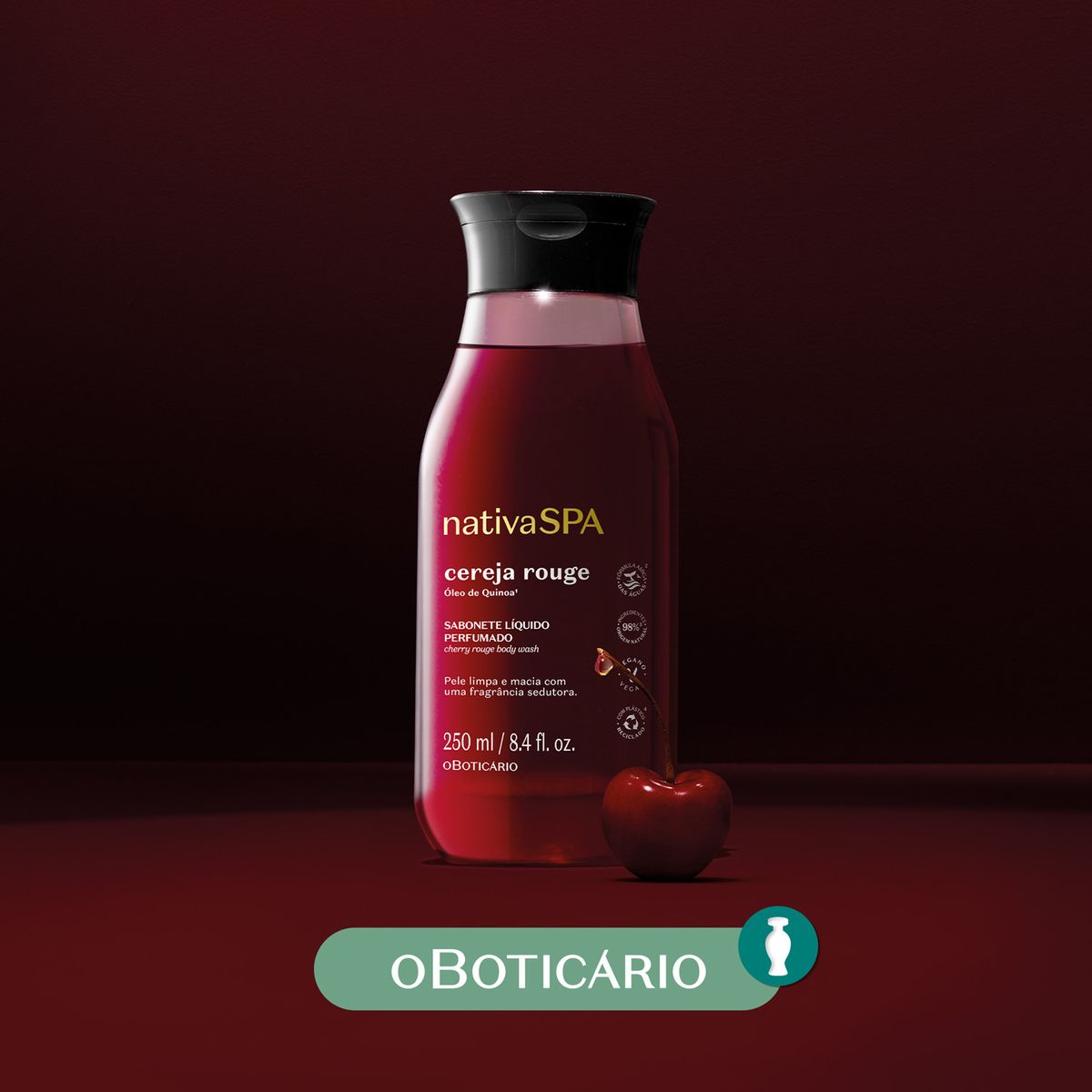 NATIVA SPA - Jabón Líquido Corporal Perfumado Nativa Spa O Boticario Cereja Rouge Para Todo tipo de piel 250ml 