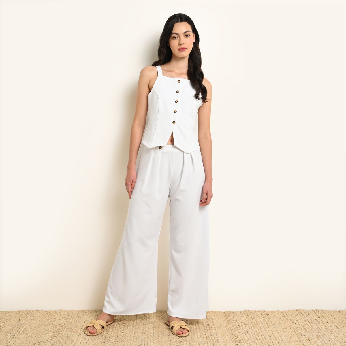 UNIVERSITY CLUB - Pantalón Wide leg Mujer Tiro medio University Club