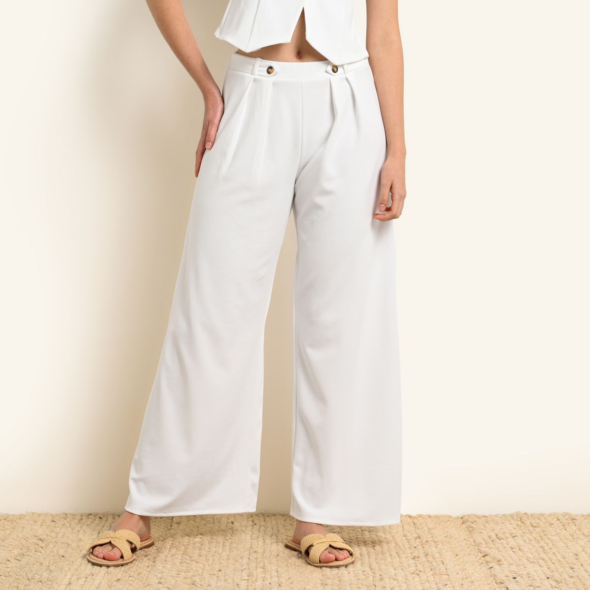 UNIVERSITY CLUB - Pantalón Wide leg Mujer Tiro medio University Club