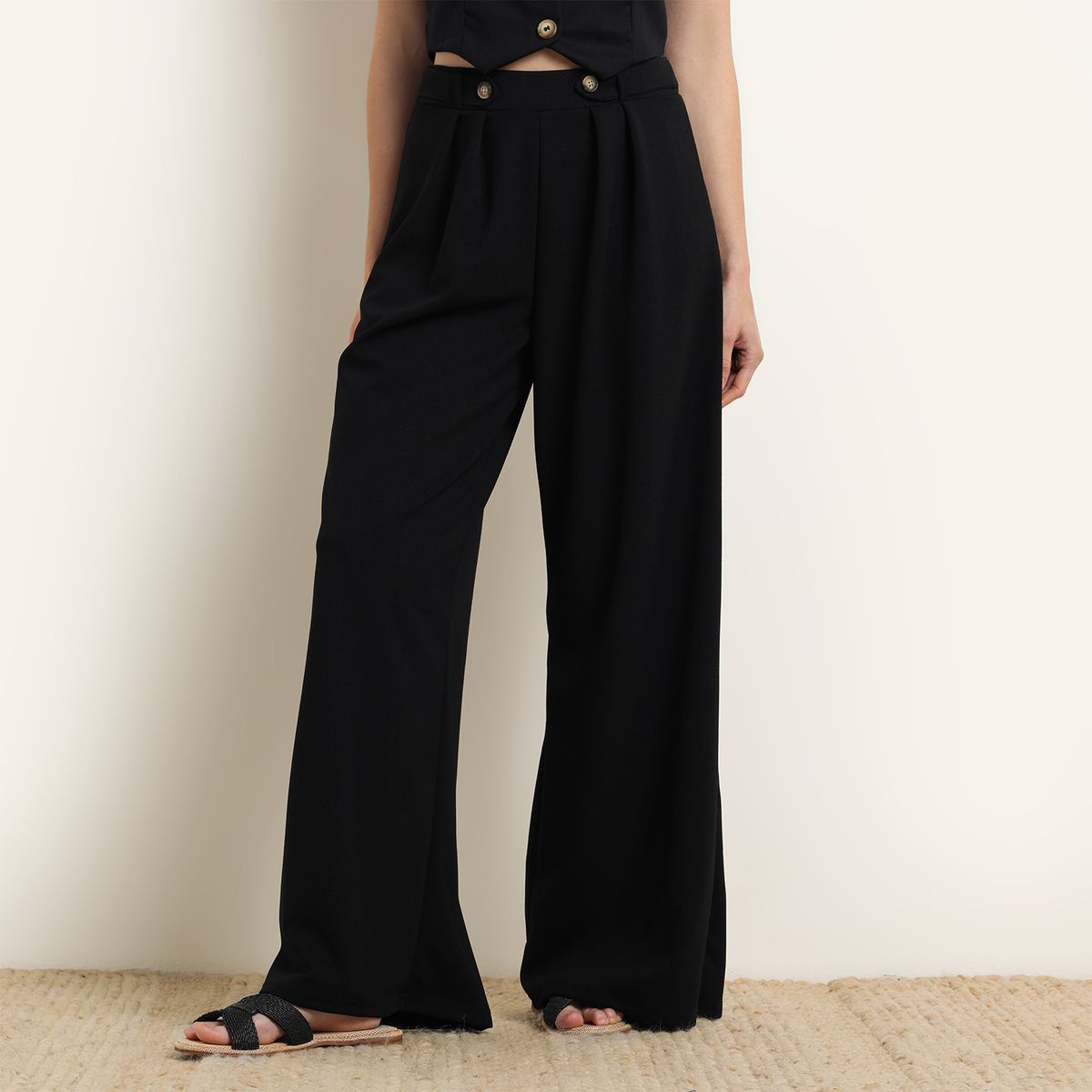 UNIVERSITY CLUB - Pantalón Wide leg Mujer Tiro medio University Club