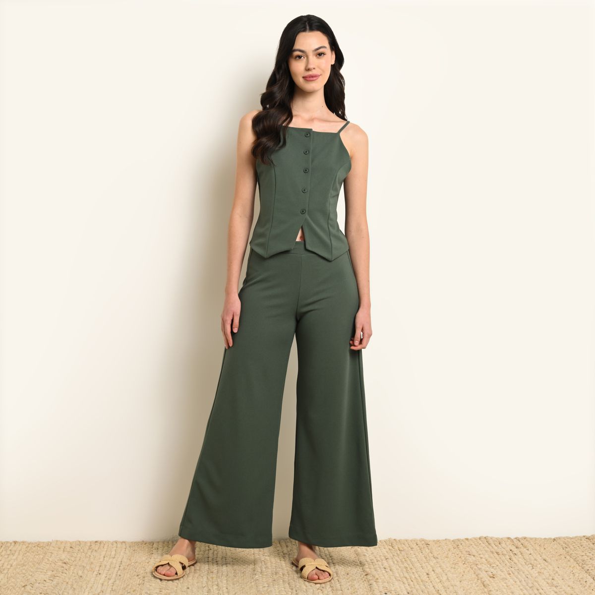 SYBILLA - Pantalón Wide leg Mujer Tiro medio SYBILLA