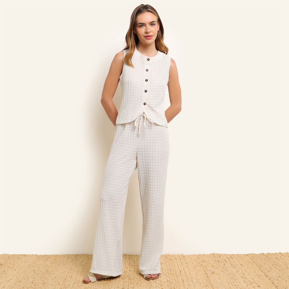 SYBILLA - Pantalón Wide leg Mujer Tiro alto SYBILLA