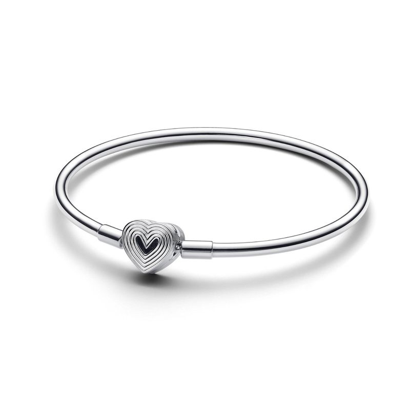 PANDORA - Brazalete Rígido Cierre Corazón Radiante