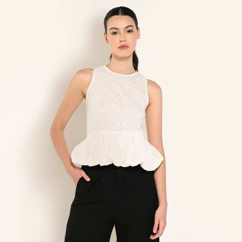 BASEMENT - Blusa Mujer Sin mangas de Algodón Basement
